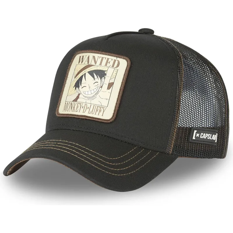 schwarze-trucker-cap-monkey-d-luffy-wanted-dead-or-alive-wan1-one-piece-von-capslab