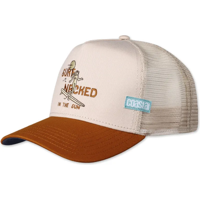 trucker-cap-beige-und-braun-surf-naked-in-the-sun-iii-hft-von-coastal trucker-cap-beige-und-braun-surf-naked-in-the-sun-iii-hft-von-coastal