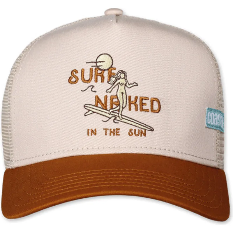 trucker-cap-beige-und-braun-surf-naked-in-the-sun-iii-hft-von-coastal trucker-cap-beige-und-braun-surf-naked-in-the-sun-iii-hft-von-coastal