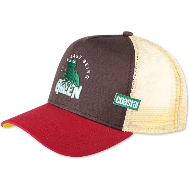 trucker-cap-braun-und-rot-it-is-easy-being-green-hft-von-coastal