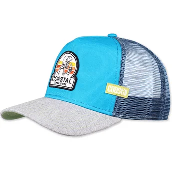 Coastal Coffee To Ride HFT Blue and Grey Trucker Hat