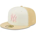 mutzen-flach-beige-angepasst-rosa-59fifty-seam-stitch-der-new-york-yankees-mlb-von-new-era