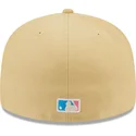 mutzen-flach-beige-angepasst-rosa-59fifty-seam-stitch-der-new-york-yankees-mlb-von-new-era