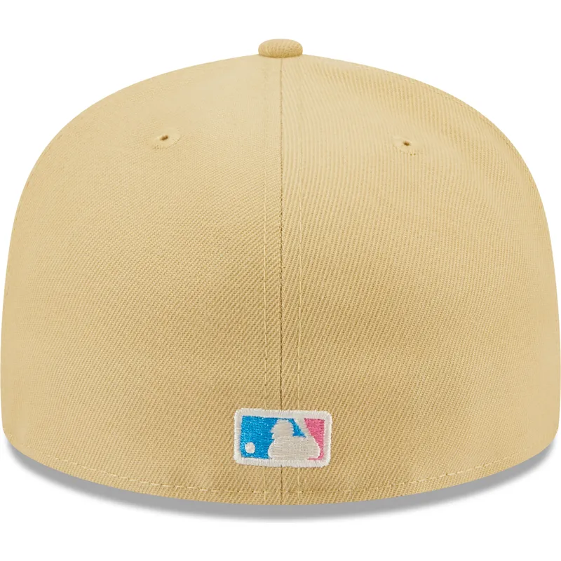 mutzen-flach-beige-angepasst-rosa-59fifty-seam-stitch-der-new-york-yankees-mlb-von-new-era