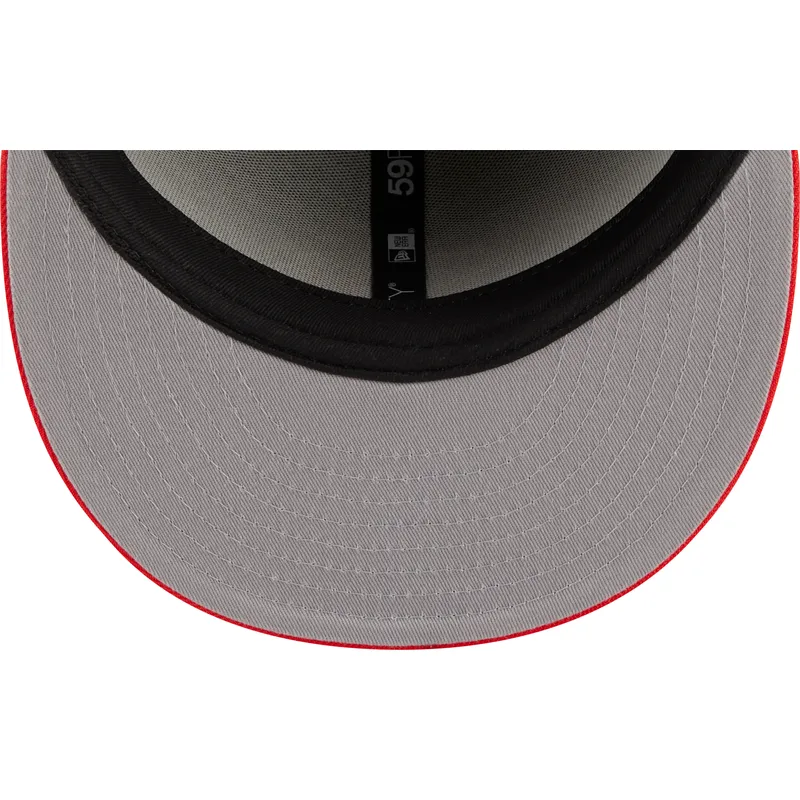 braune-und-rote-anliegende-59fifty-flatcap-the-elements-fire-pin-der-los-angeles-dodgers-mlb-von-new-era