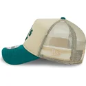 casquette-trucker-beige-et-verte-9forty-a-frame-all-day-trucker-oakland-athletics-mlb-new-era