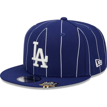 Mützen flach blau snapback 9FIFTY Pinstripe Visor Clip der Los Angeles Dodgers MLB von New Era