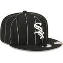 mutzen-flach-schwarz-snapback-9fifty-pinstripe-visor-clip-der-chicago-white-sox-mlb-von-new-era