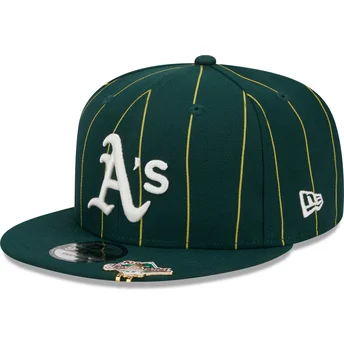 Mützen flach grün snapback 9FIFTY Pinstripe Visor Clip der Oakland Athletics MLB von New Era