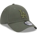 casquette-courbee-verte-ajustee-avec-logo-vert-39thirty-league-essential-los-angeles-dodgers-mlb-new-era