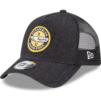 New Era A Frame Ducati Motor MotoGP Black Denim Trucker Hat