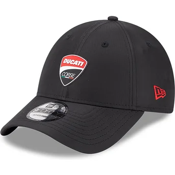 New Era Curved Brim 9FORTY Ripstop Ducati Motor MotoGP Black Adjustable Cap