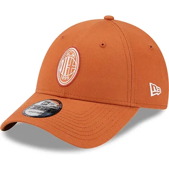 New Era Curved Brim 9FORTY Seasonal AC Milan Serie A Orange Adjustable Cap