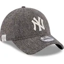 mutzen-gebogen-grau-verstellbares-band-9twenty-tweed-pack-der-new-york-yankees-mlb-von-new-era