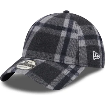 New Era Curved Brim 9TWENTY Check Navy Blue Adjustable Cap