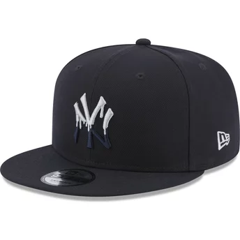Casquette plate bleue marine snapback 9FIFTY Team Drip New York Yankees MLB New Era