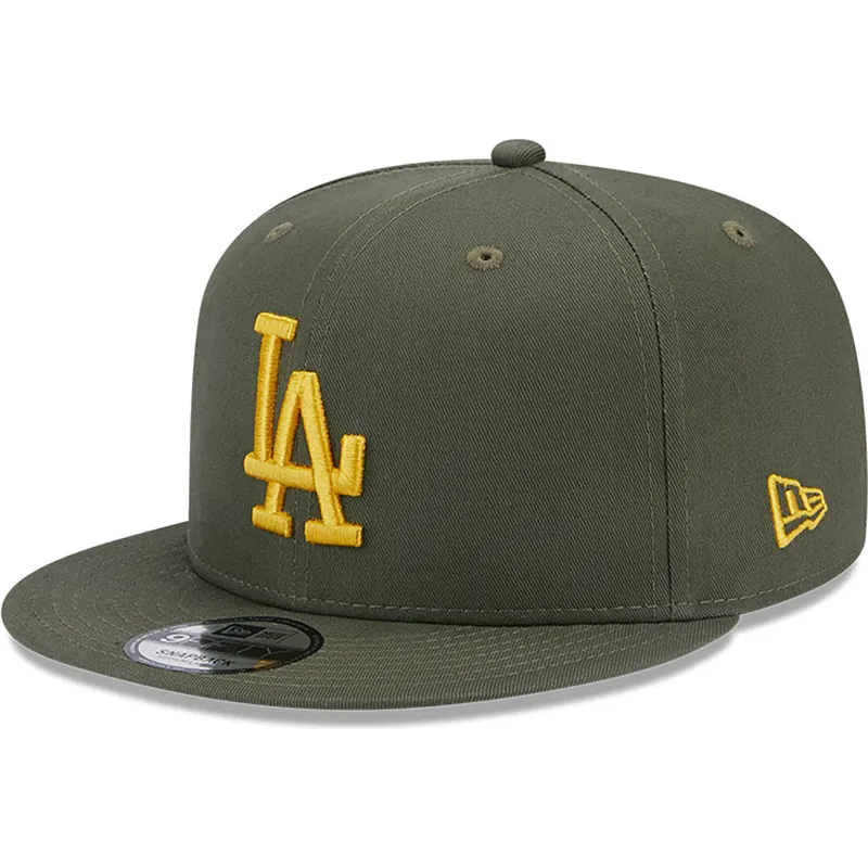 mutzen-flach-grun-snapback-9fifty-side-patch-der-los-angeles-dodgers-mlb-von-new-era