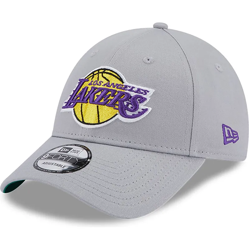 graue-verstellbare-curved-cap-9forty-team-side-patch-der-los-angeles-lakers-nba-von-new-era graue-verstellbare-curved-cap-9forty-team-side-patch-der-los-angeles-lakers-nba-von-new-era
