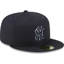 mutzen-flach-marineblau-angepasst-59fifty-team-outline-der-new-york-yankees-mlb-von-new-era