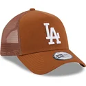 mutzen-gebogen-braun-snapback-a-frame-league-essential-der-los-angeles-dodgers-mlb-von-new-era