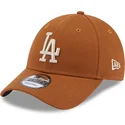 mutzen-gebogen-braun-verstellbares-band-9forty-league-essential-der-los-angeles-dodgers-mlb-von-new-era