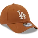 mutzen-gebogen-braun-verstellbares-band-9forty-league-essential-der-los-angeles-dodgers-mlb-von-new-era