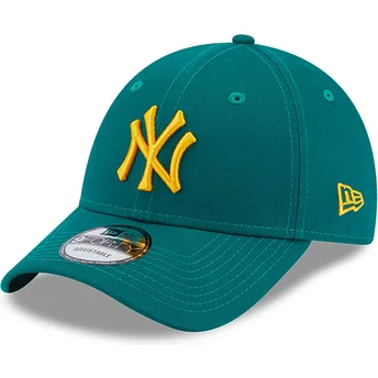 Casquette courbée verte ajustable avec logo jaune 9FORTY League Essential New York Yankees MLB New Era