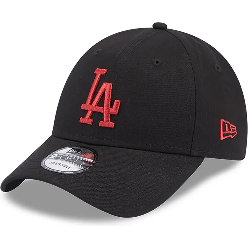 mutzen-gebogen-schwarz-verstellbares-band-9forty-league-essential-der-los-angeles-dodgers-mlb-von-new-era