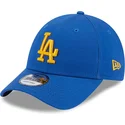 mutzen-gebogen-blau-verstellbares-band-9forty-league-essential-der-los-angeles-dodgers-mlb-von-new-era