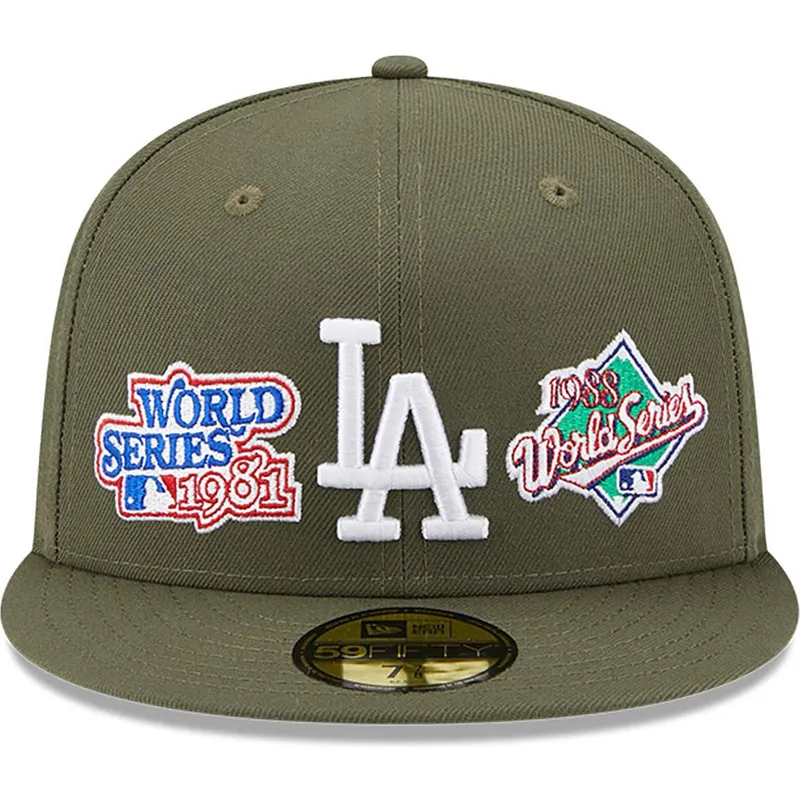 mutzen-flach-grun-angepasst-59fifty-world-series-der-los-angeles-dodgers-mlb-von-new-era