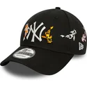 casquette-courbee-noire-ajustable-9forty-koi-fish-new-york-yankees-mlb-new-era