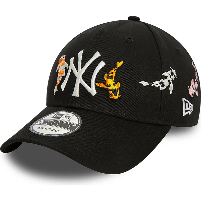 mutzen-gebogen-schwarz-verstellbares-band-9forty-koi-fish-der-new-york-yankees-mlb-von-new-era