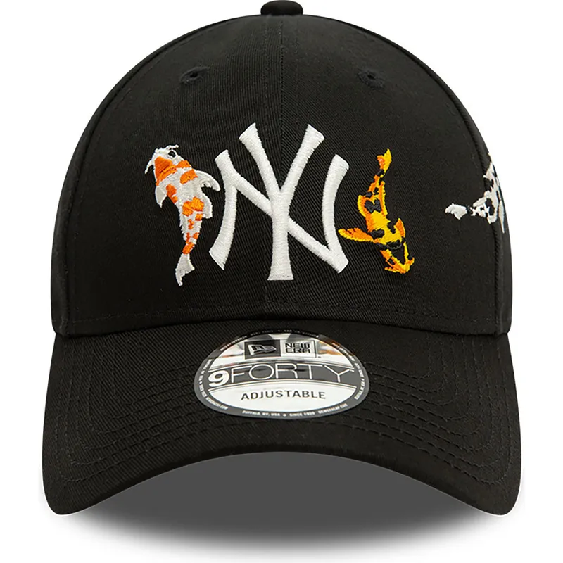 mutzen-gebogen-schwarz-verstellbares-band-9forty-koi-fish-der-new-york-yankees-mlb-von-new-era
