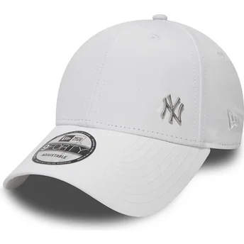 Mützen gebogen weiß verstellbares band 9FORTY Flawless der New York Yankees MLB von New Era