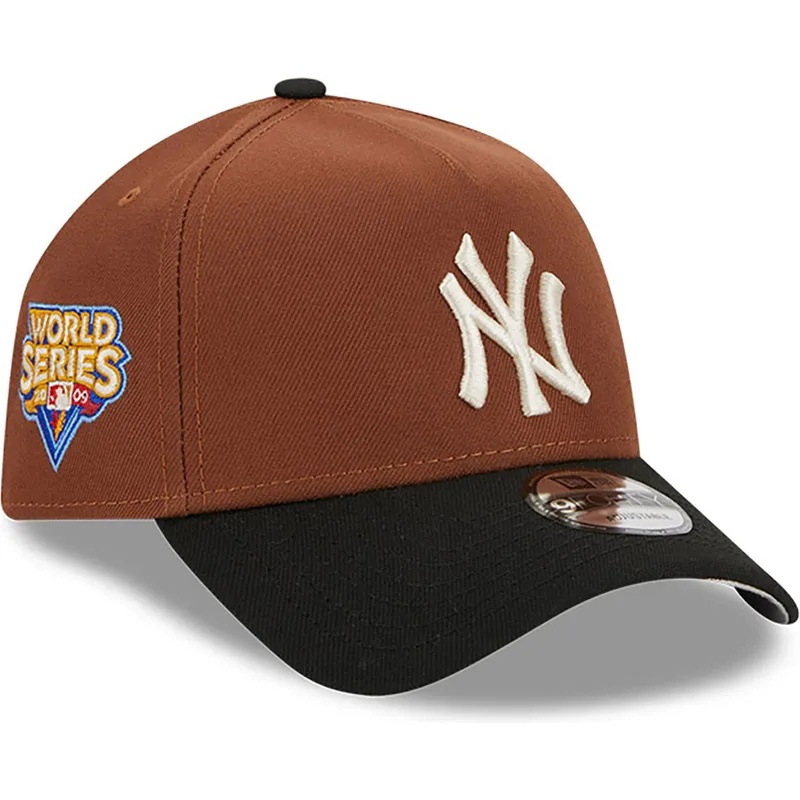 mutzen-gebogen-braun-snapback-9forty-a-frame-harvest-der-new-york-yankees-mlb-von-new-era