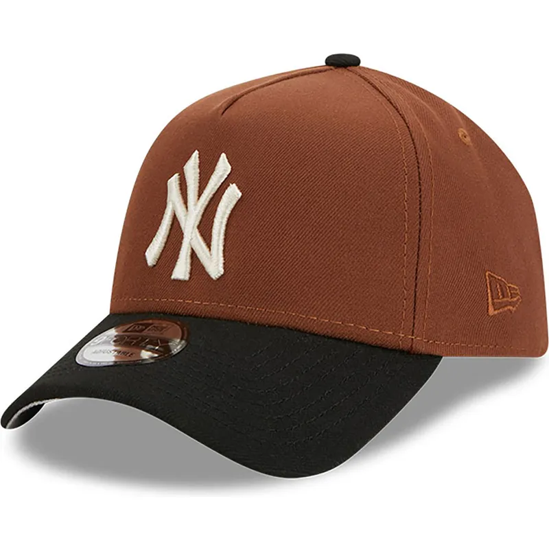 mutzen-gebogen-braun-snapback-9forty-a-frame-harvest-der-new-york-yankees-mlb-von-new-era