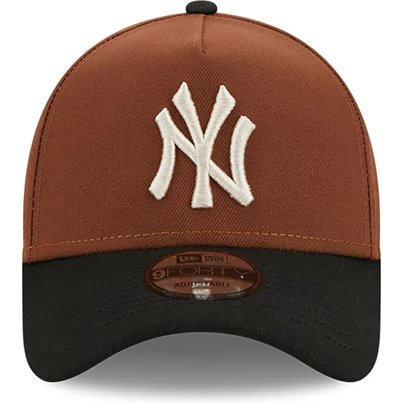 mutzen-gebogen-braun-snapback-9forty-a-frame-harvest-der-new-york-yankees-mlb-von-new-era