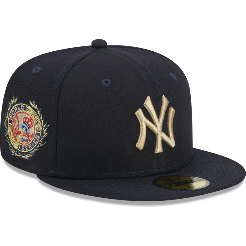 mutzen-flach-marineblau-angepasst-59fifty-laurel-sidepatch-der-new-york-yankees-mlb-von-new-era