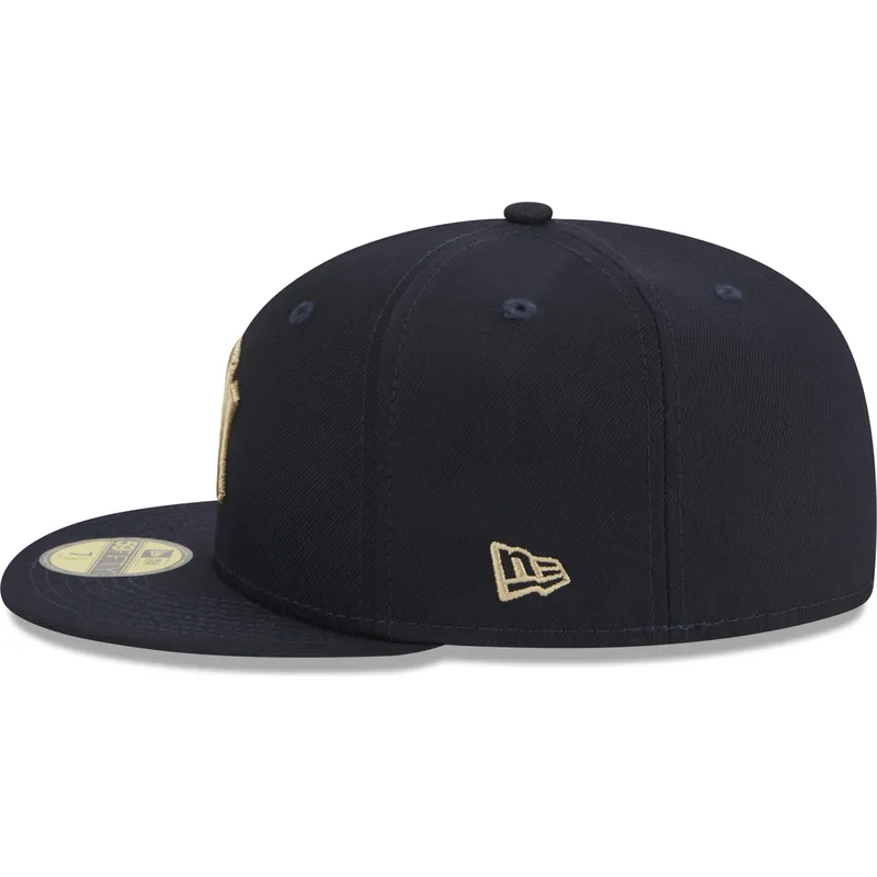 mutzen-flach-marineblau-angepasst-59fifty-laurel-sidepatch-der-new-york-yankees-mlb-von-new-era