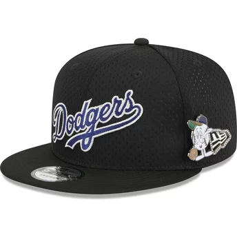 Casquette plate noire snapback 9FIFTY Post-Up Pin Los Angeles Dodgers MLB New Era