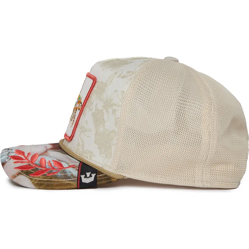 trucker-cap-beige-und-mehrfarbig-leopard-strutter-quid-glorier-carousel-the-farm-von-goorin-bros