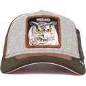 trucker-cap-grau-braun-und-grun-eule-cum-laude-ass-play-the-farm-von-goorin-bros