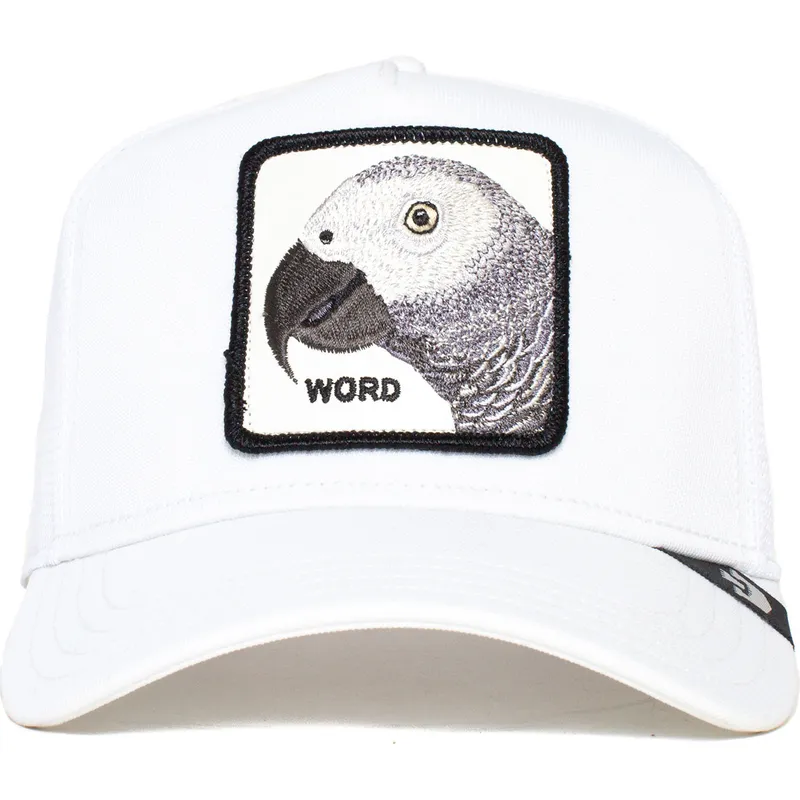weisse-trucker-kappe-papagei-platinum-word-the-farm-von-goorin-bros