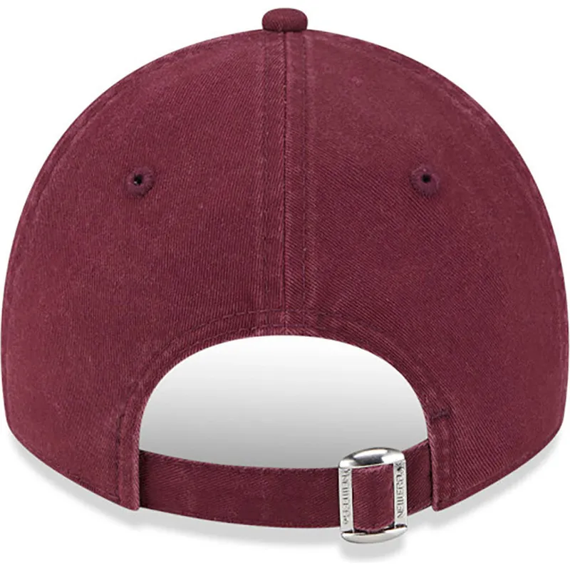 mutzen-gebogen-rot-verstellbares-band-granate-9twenty-league-essential-der-los-angeles-dodgers-mlb-von-new-era