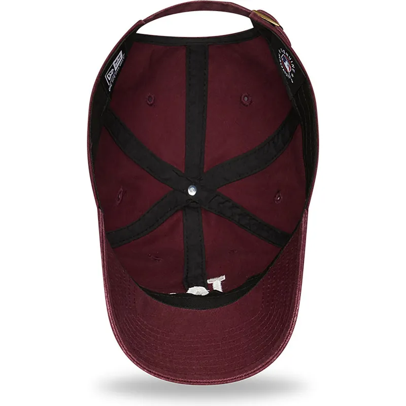 mutzen-gebogen-rot-verstellbares-band-granate-9twenty-league-essential-der-los-angeles-dodgers-mlb-von-new-era