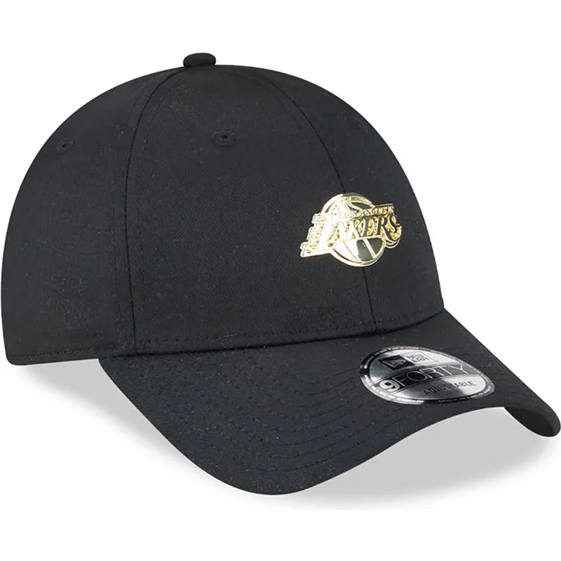schwarze-verstellbare-curved-cap-9forty-pin-der-los-angeles-lakers-nba-von-new-era