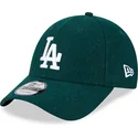 mutzen-gebogen-grun-verstellbares-band-9forty-essential-melton-wool-der-los-angeles-dodgers-mlb-von-new-era