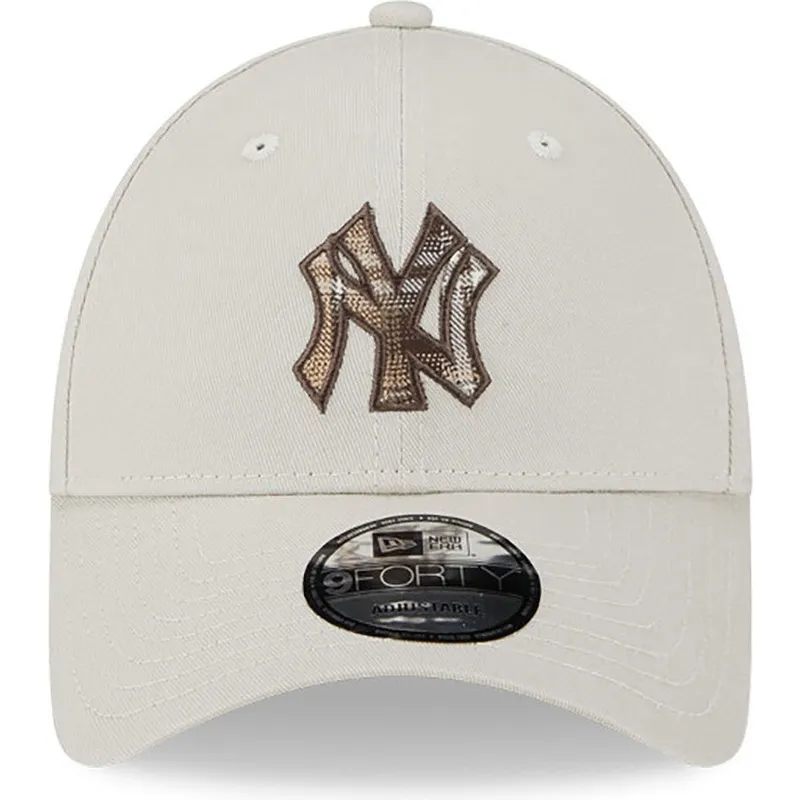 beige-gebogene-verstellbare-9forty-check-infill-kappe-von-new-york-yankees-mlb-von-new-era beige-gebogene-verstellbare-9forty-check-infill-kappe-von-new-york-yankees-mlb-von-new-era