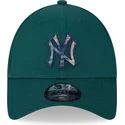 mutzen-gebogen-grun-verstellbares-band-9forty-check-infill-der-new-york-yankees-mlb-von-new-era