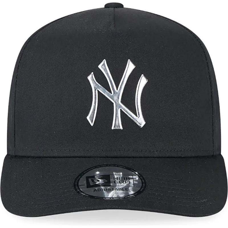 mutzen-gebogen-schwarz-snapback-a-frame-foil-pack-der-new-york-yankees-mlb-von-new-era